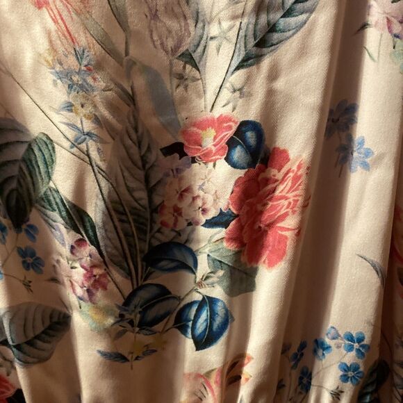 PARKER 100% Silk Size S FLORAL ASYMMETRICAL RUFFLE DRESS MELLOW MEADOW MULTI - Picture 8 of 10